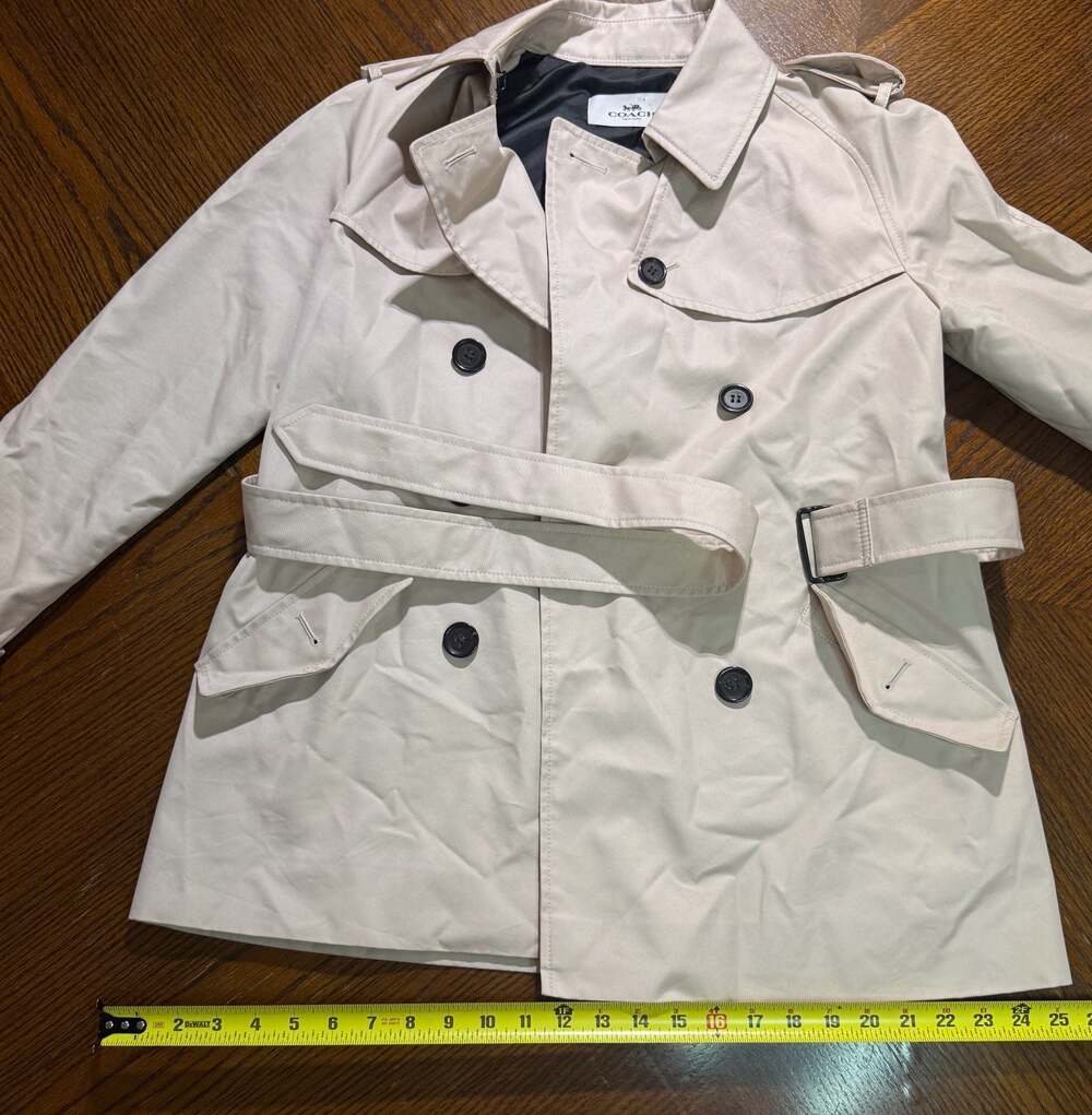 Coach Double-Breasted Trench Coat, Beige, Women's Size M - Picture 2 of 9